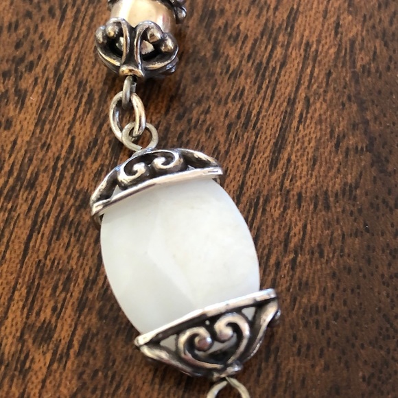 BRIGHTON  two tone faceted Mother of Pearl vintage retired NECKLACE - Picture 3 of 16